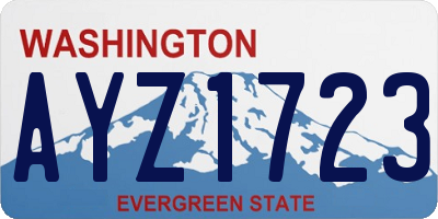 WA license plate AYZ1723