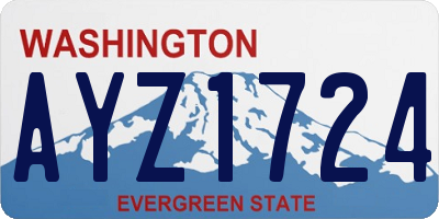 WA license plate AYZ1724