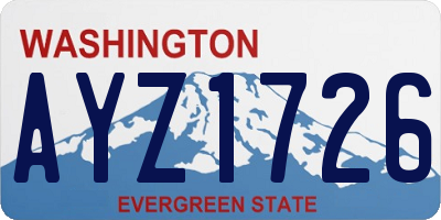 WA license plate AYZ1726