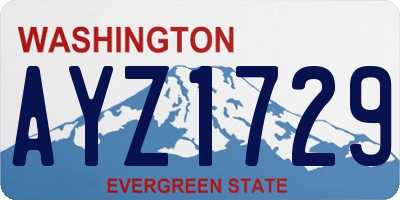 WA license plate AYZ1729