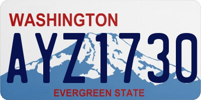 WA license plate AYZ1730