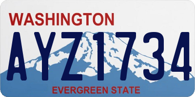 WA license plate AYZ1734