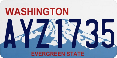 WA license plate AYZ1735