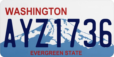 WA license plate AYZ1736