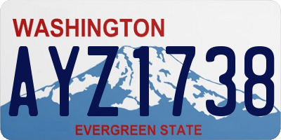 WA license plate AYZ1738