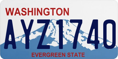 WA license plate AYZ1740