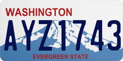 WA license plate AYZ1743