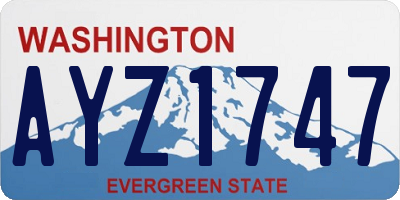 WA license plate AYZ1747