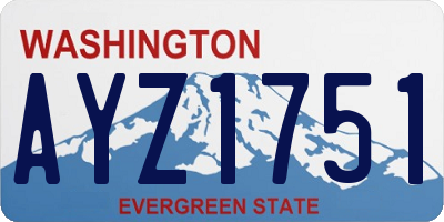 WA license plate AYZ1751