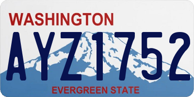 WA license plate AYZ1752