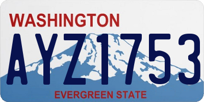 WA license plate AYZ1753