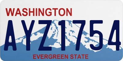 WA license plate AYZ1754