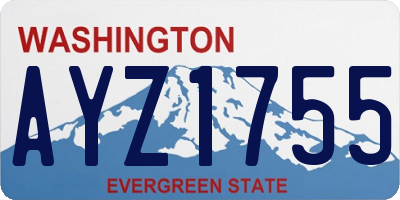 WA license plate AYZ1755