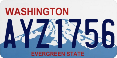 WA license plate AYZ1756