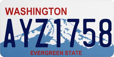 WA license plate AYZ1758