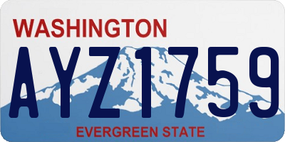 WA license plate AYZ1759