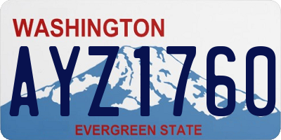 WA license plate AYZ1760