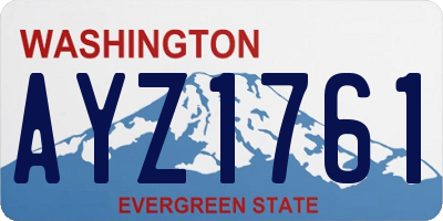 WA license plate AYZ1761