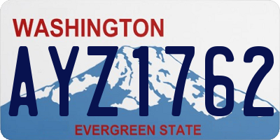 WA license plate AYZ1762