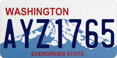 WA license plate AYZ1765