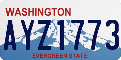 WA license plate AYZ1773