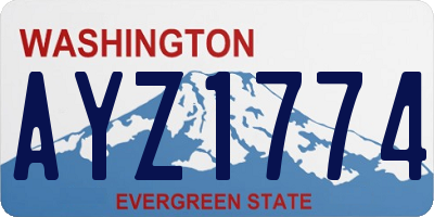 WA license plate AYZ1774