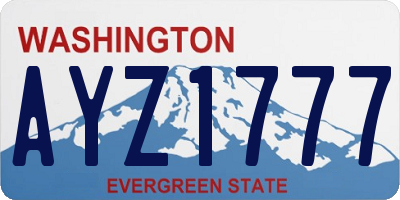 WA license plate AYZ1777