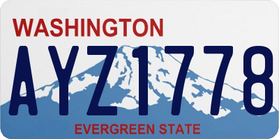 WA license plate AYZ1778