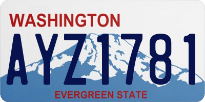 WA license plate AYZ1781