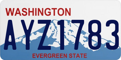 WA license plate AYZ1783