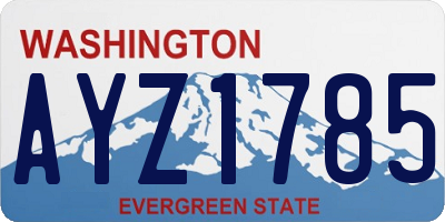 WA license plate AYZ1785