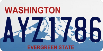 WA license plate AYZ1786