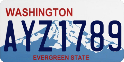 WA license plate AYZ1789