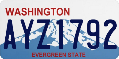 WA license plate AYZ1792