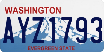 WA license plate AYZ1793