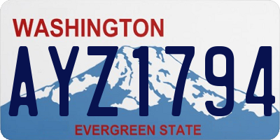 WA license plate AYZ1794