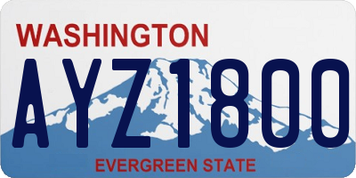 WA license plate AYZ1800