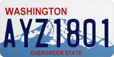 WA license plate AYZ1801