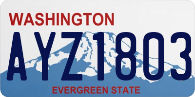 WA license plate AYZ1803