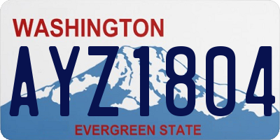 WA license plate AYZ1804