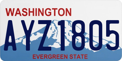 WA license plate AYZ1805