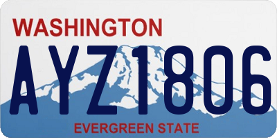 WA license plate AYZ1806