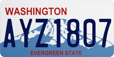 WA license plate AYZ1807