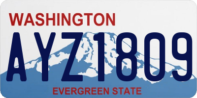 WA license plate AYZ1809