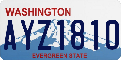 WA license plate AYZ1810