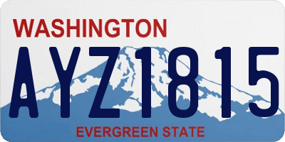 WA license plate AYZ1815