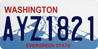 WA license plate AYZ1821