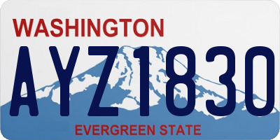 WA license plate AYZ1830