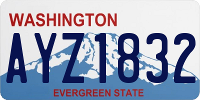 WA license plate AYZ1832