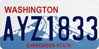 WA license plate AYZ1833